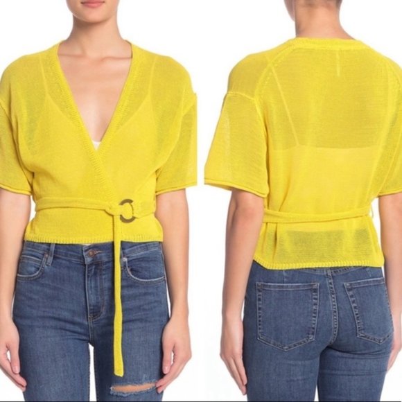 Free People Oh Hello Cardi Yellow. L - Picture 6 of 11
